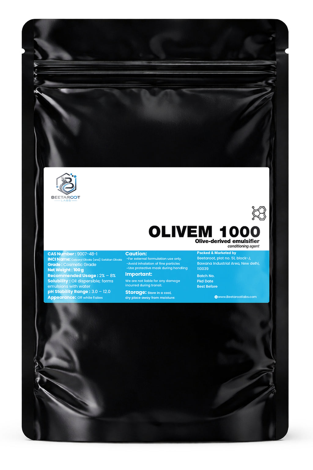 Olivem 1000 Emulsifier (Cetearyl Olivate & Sorbitan Olivate) | 100g–1kg | Beetaroot Labs